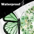thumbnail image 3 of Green Butterfly Shower Curtain, Full Bloom Floral Retro Butterflies Flowers Aesthetic Bath Curtain, Rustic Sunflower Waterproof Fabric Bathroom Curtain Sets with Hooks, 3 of 4