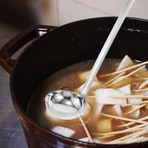 Masteelf Stainless Steel Soup Ladle with Long Handle and Hook Design for Kitchen Use 1-20 Ounce