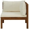 thumbnail image 2 of 2pc Outdoor Modular Corner Sofa, Square Acacia Wood, White Polyester, 2 of 5