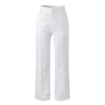 thumbnail image 6 of TRUBKH Corduroy Pants Women Straight Leg Pants Women Womens Cargo Pants with Pockets Fall Bottoms for Women Concert Pants for Women Elastic Waist Corduroy Pants for Women Cute Pants for Women White L, 6 of 9