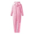 thumbnail image 4 of YunPes Girls Boys Fleece Jumpsuits Cute Christmas Halloween Onesie Solid Zipper Warm Sherp𝐚 Cute Bear Hooded Romper for Kids, 4 of 5