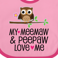 thumbnail image 4 of Inktastic My Meemaw and Peepaw Love Me Grandchild Owl Girls Baby Bib, 4 of 4