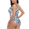 thumbnail image 5 of Yiaed Seaside Primary Color Print Women One Piece Swimsuits Tummy Control One Shoulder Bathing Suits Pattern Ruffle Swimwear-X-Large, 5 of 8