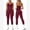 Burgendy Red, variant on Workout Sets for Women Seamless Scunch Butt Lifting Impact Leggings Longline Strappy Halter Sports Bra Top 2 Piece Gym Active Outfits