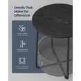 thumbnail image 4 of 2 Tier Round Side Table With Storage Basket U Shaped Support Nightstand For Living Room Bedroom, 4 of 6