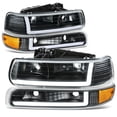 thumbnail image 1 of Faros delanteros DNA MOTORING con lente transparente con reflector ámbar Silverado 1500/2500 HD 99-02, 1 of 6