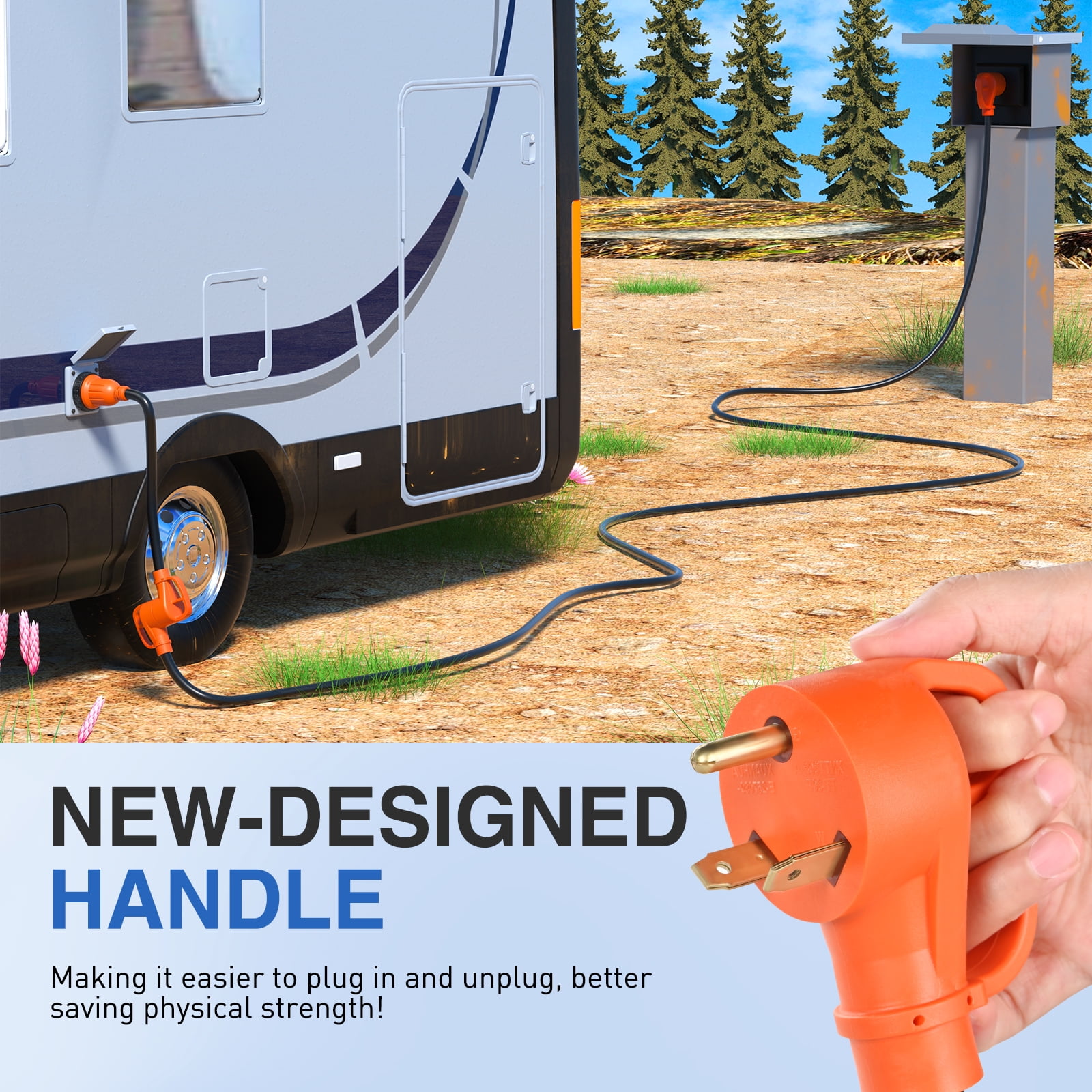 Nilight RV Locking Adapter Cord 30 Amp to 30 Amp Pure Copper Heavy Duty 10 Gauge Wire ETL Listed TT-30P to L5-30R 30M/30F Weatherproof Cord for RV Camper Caravan Van Trailer, 2 Years Warranty