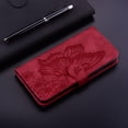 thumbnail image 3 of Dteck Galaxy S21 Ultra Wallet Case, [Butterfly & Flower Embossed] PU Leather Wallet Case Flip Protective Phone Cover with Card Slots and Kickstand for Samsung Galaxy S21 Ultra, Red, 3 of 4