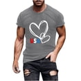 thumbnail image 2 of Tnhcen Men's Regular Fit Patriot Summer Shirts USA Flag Heart Print 4th of July Graphic Festival T-Shirt ​ S-3XL, 2 of 5