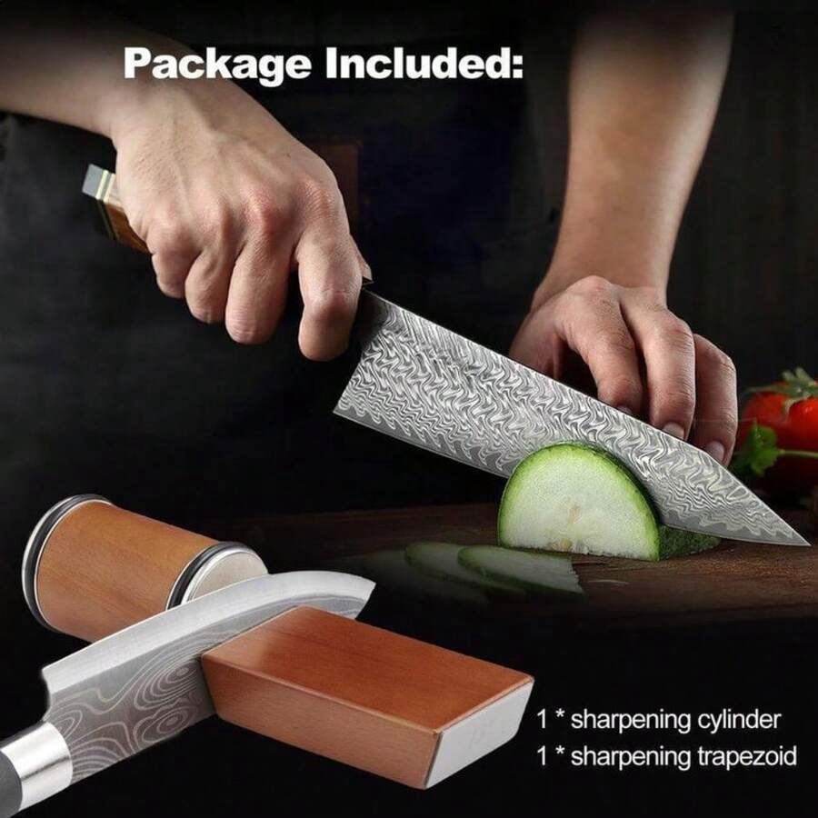 Premium Manual Rolling Knife Sharpener Kit - Stainless Steel Knives Sharpener With Grinding Disc, Includes 1 Set For Effortless Knifesharpening