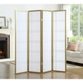 thumbnail image 3 of Roundhill Furniture Seto Rice Paper and Wood 4-Panel Room Divider Screen Gold, 3 of 4