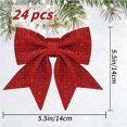 thumbnail image 2 of Red Glitter Ribbon Bow Tie Christmas Tree Shiny Bow Glitter Twist Tie Bows Christmas Bow for Xmas Tree Party Wedding Birthday Festival Wreath Ornaments Gift Box Wrapping (24 Pcs, 5.5 inch), 2 of 9