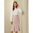 thumbnail image 3 of DARING DIVA Women's Elegant Knee Length Fishtail Pencil Skirt S Pink, 3 of 6