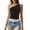Black, variant on Crop Tank Tops for Women One Shoulder Ruched Fitted Sleeveless Shirt Y2k Going out Tops Summer Outfits