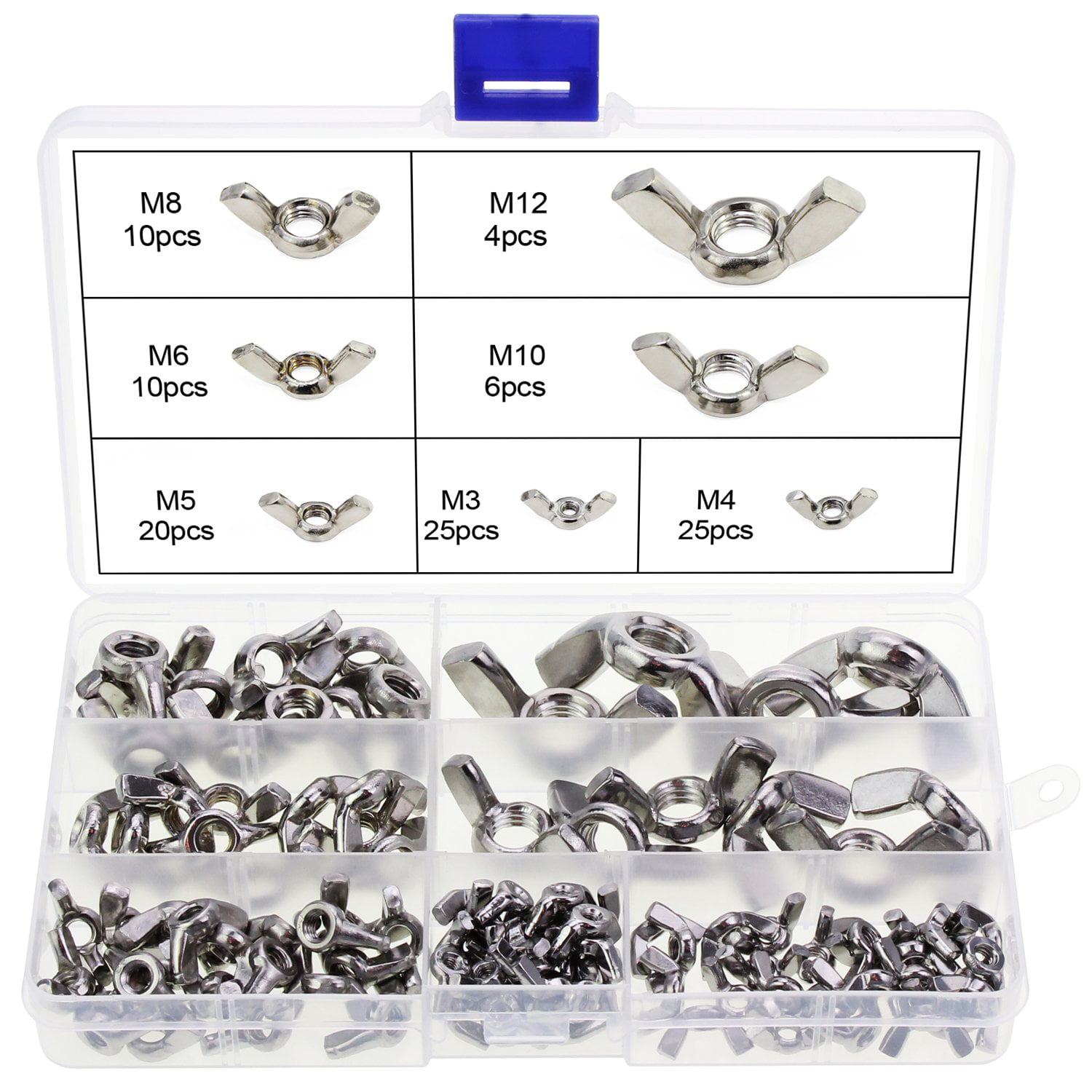 Ears Butterfly Nuts M3 M4 M5 M6 M8 M10 A2 Stainless Steel Fastener Hand Nut 