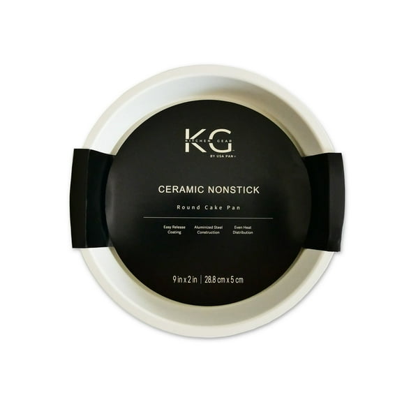 Kitchen Gear By USA Pan Nonstick Ceramic Coated Round Cake Pan, 9-Inch