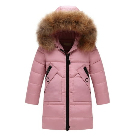 

ZHUASHUM Kids Girls Winter Hooded Down Coat Jacket Padded Overcoat