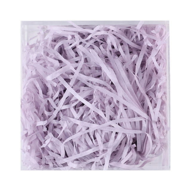 ziyahi 1 Pack Lafite Paper Raffia Filler Colorful Shredded Box Packaging Decoration Practical Wedding Party Easter New Year Purple to gray