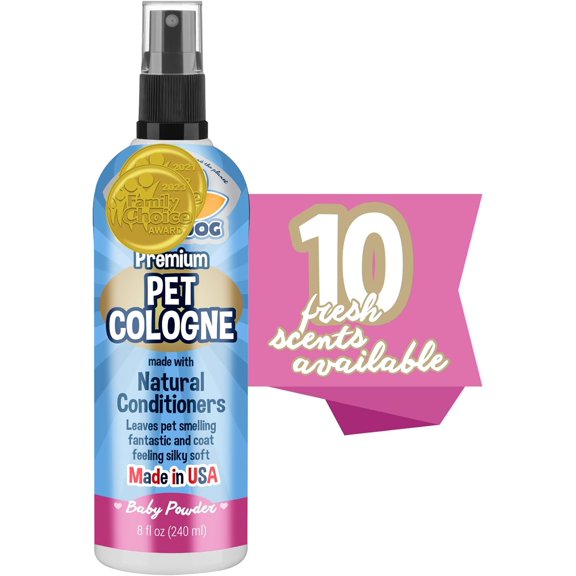 Bodhi Dog Natural Dog Cologne , Premium Scented Deodorizing Body Spray for Dogs & Cats , Neutralizes Strong Odors , Dog Perfume with Natural Dog Conditioner , Made in USA (Baby Powder, 8 Fl Oz) Baby Powder 8 Fl Oz (Pack of 1)