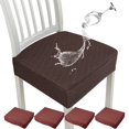 thumbnail image 2 of 4Pcs Waterproof Chair Seat Cover Seat Slipcover Stretch Jacquard Chair Seat Cushion Protector Cover Removable Wedding Banquet Square Chair Cover for Chair Home Kitchen, 2 of 11