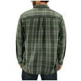 thumbnail image 2 of Men’s Flannel Button Up Plaid Cotton Blend Long Sleeve Casual Shirt (Olive, L), 2 of 3
