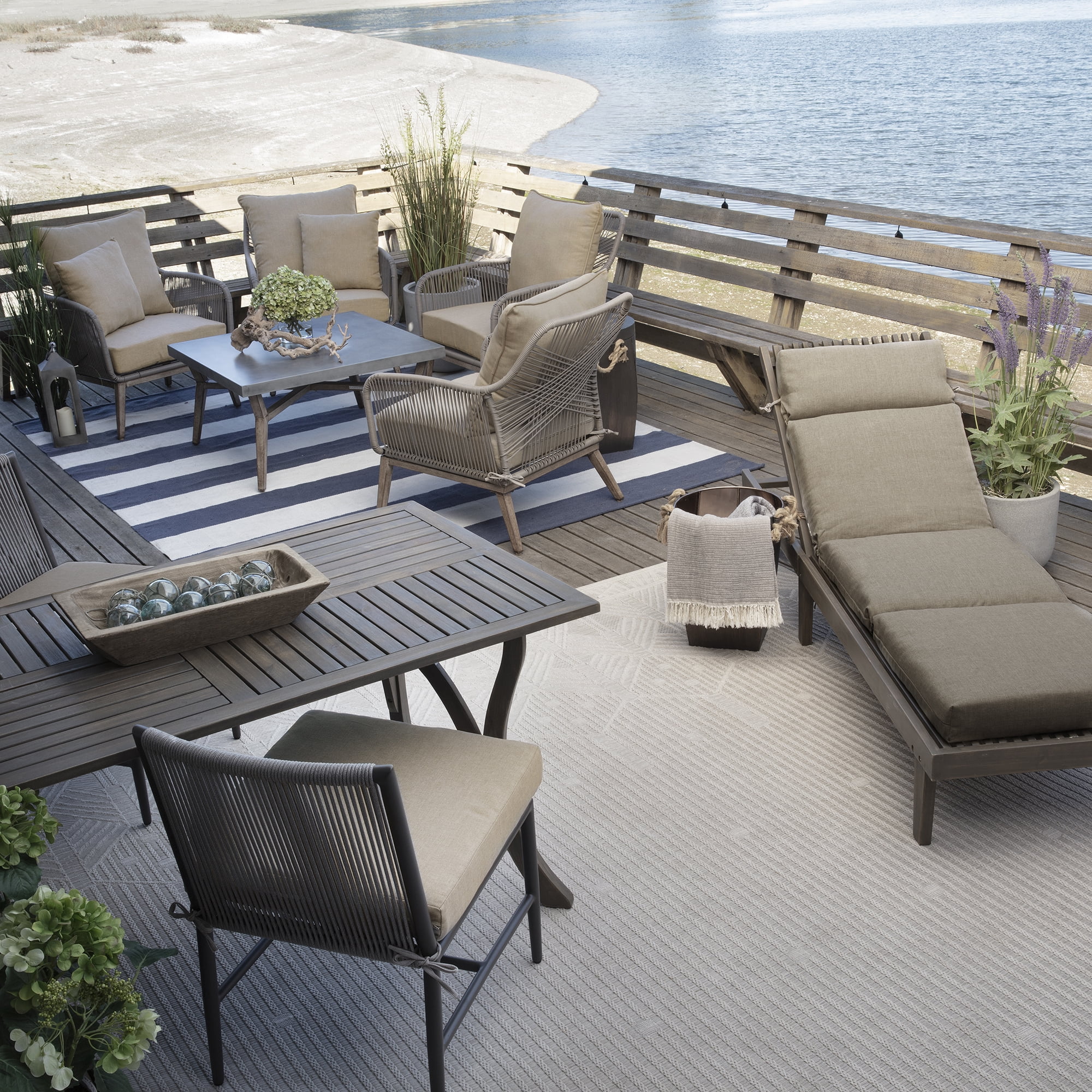 ARDEN Oceantex Outdoor Deep Seating Cushion Set 24 x 24, Natural Tan