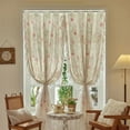 thumbnail image 3 of AIGIA 2 Piece Vintage Rustic Farm House Side Curtain Bedroom Floral Printed Window Curtains Living Room Sheer Screen Partition, 3 of 11