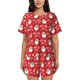 thumbnail image 1 of Fotbe Merry Christmas Santa Claus A Conjunto de Pijama Estampado para Mujer, 2 Piezas, Ropa de Dormir con Camiseta de Manga Corta y Shorts Suaves-XX-Large, 1 of 6