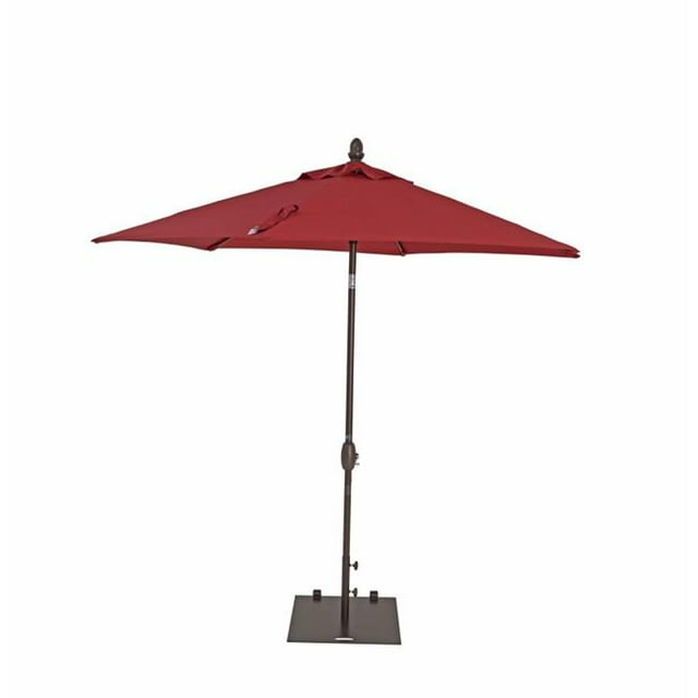 Jewett Cameron UAM096PJR 9 Pieds Ombre Réelle Plus Parasol de Jardin avec Bouton Poussoir Inclinable et Manivelle & 44; Jockey Rouge