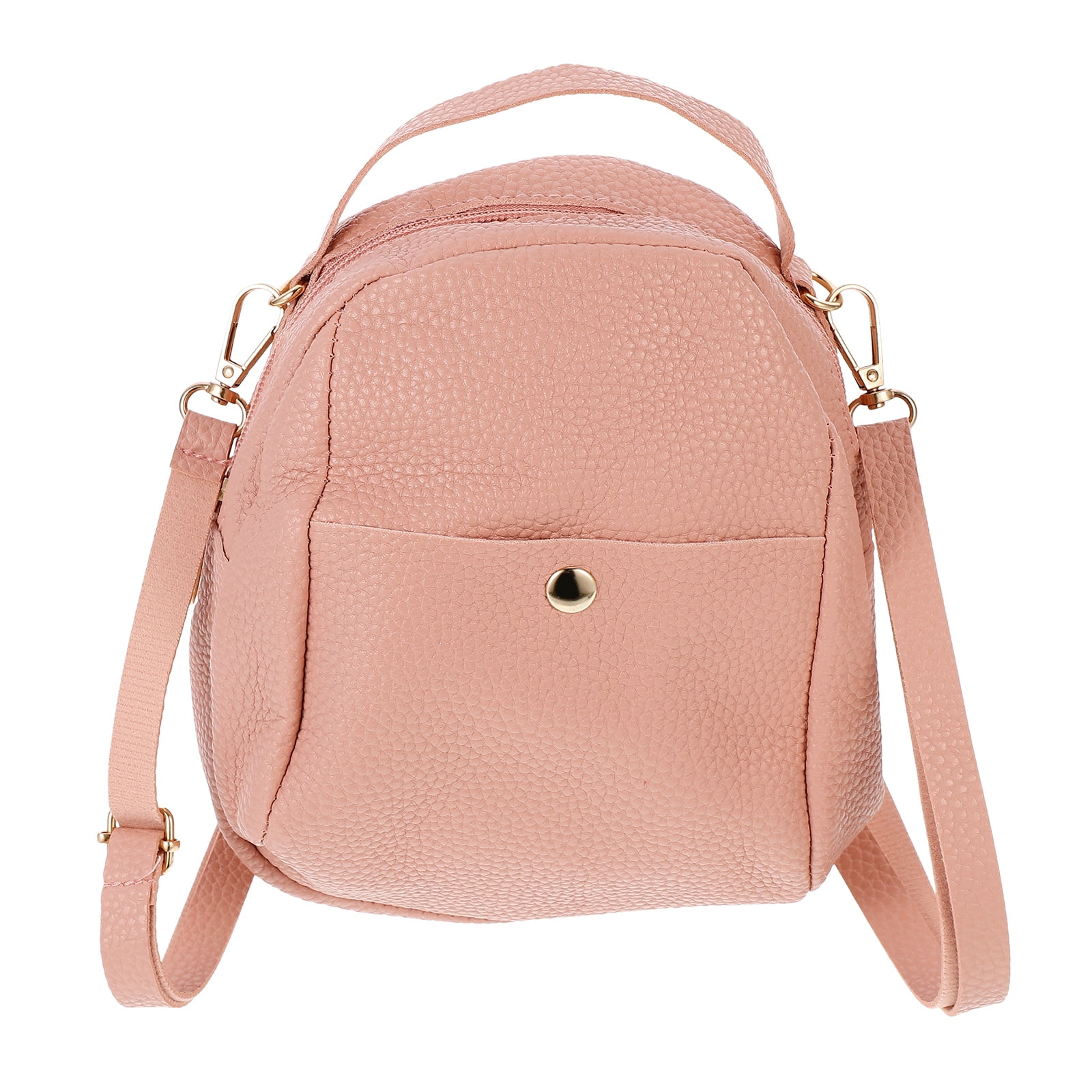 1pc Women Shoulder Bag PU Mini Backpack Travel Bag Small Zipper Shoulder Bag