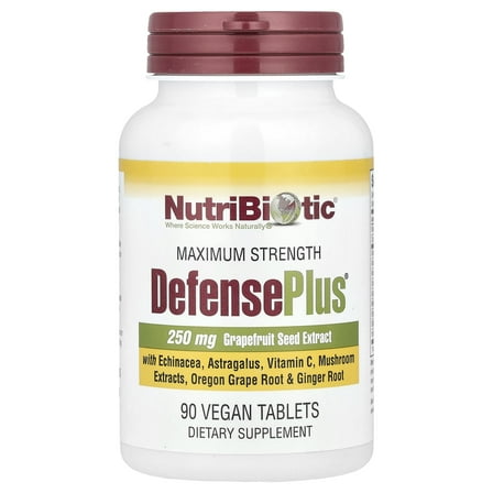 NutriBiotic DefensePlus, Immune Support with GSE, 90 Tablets