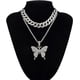 thumbnail image 4 of Gargantilla de cristal dorado de Hip Hop, cadena con diamantes de imitación brillantes, collar con colgante de mariposa grande, joyería, accesorio de moda para niñas, 4 of 5