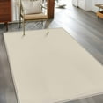 thumbnail image 4 of White Swan 4x6 Area Rugs, Farmhouse Solid Beige Color Modern Art Non-Skid Rubber Backing Large Rectangle Rugs - Living Room Bedroom Home Office, Indoor Floor Mat Carpets Washable Rug, 4 of 9