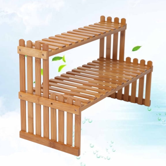 LOLIPPYY Wooden Garden Planter Rack Flower Holder in Khaki for Indoor and Outdoor Use, 1 Set
