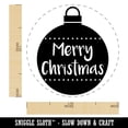 thumbnail image 2 of Holiday Ornament Merry Christmas Self-Inking Rubber Stamp Ink Stamper - Lime Green Ink - Medium 1 Inch, 2 of 7