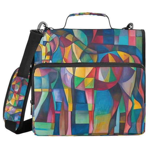 DIXRUYEE Zipper BinderTrapper of keeper Documents Organized Design Colorful Equine Printed