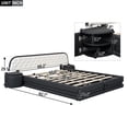 thumbnail image 5 of EUROCO Queen Size Upholstery Platform Bed with Easy Lift up Underbed Storage and 2 Nightstand, USB Charging and LED Light, Black, 5 of 16