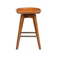 thumbnail image 2 of Contoured Seat Wooden Swivel Counter Stool with Angled Legs Walnut Brown - Saltoro Sherpi, 2 of 5