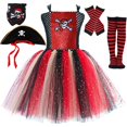 thumbnail image 3 of BOOMNY Halloween Toddler Girls Pirate Dress Up Funny Hallowmas Party Outfits Sets Playful Stage Performance Clothes Set, 3 of 9