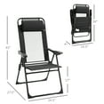 thumbnail image 3 of Outsunny Set of 4 Portable Folding Recliner, Black, 3 of 10