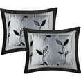 thumbnail image 4 of Nanshing Jolene 7 Piece Flocked Modern Leaves Comforter Set Bronze - Queen, 4 of 5