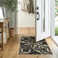 thumbnail image 2 of ODIKA 2'x3' Washable Throw Rug Bold Veined Streaks Flow Symmetrical Motif Vein Abstract Swirl Refined for Hallway, Study Room, Non-Slip Low Profile, Flatwoven, 2 of 7