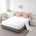 thumbnail image 5 of jejeloiu Cute Strawberry Twin Bedding Sets 7-Piece,Kawaii Fruit Bedding Comforter Set,Red White Sheet Sets For Children,Ultra Soft Home Decor Reversible, 5 of 8