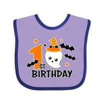 Inktastic 1st Birthday with Ghost and Bats Halloween Boys or Girls Baby Bib