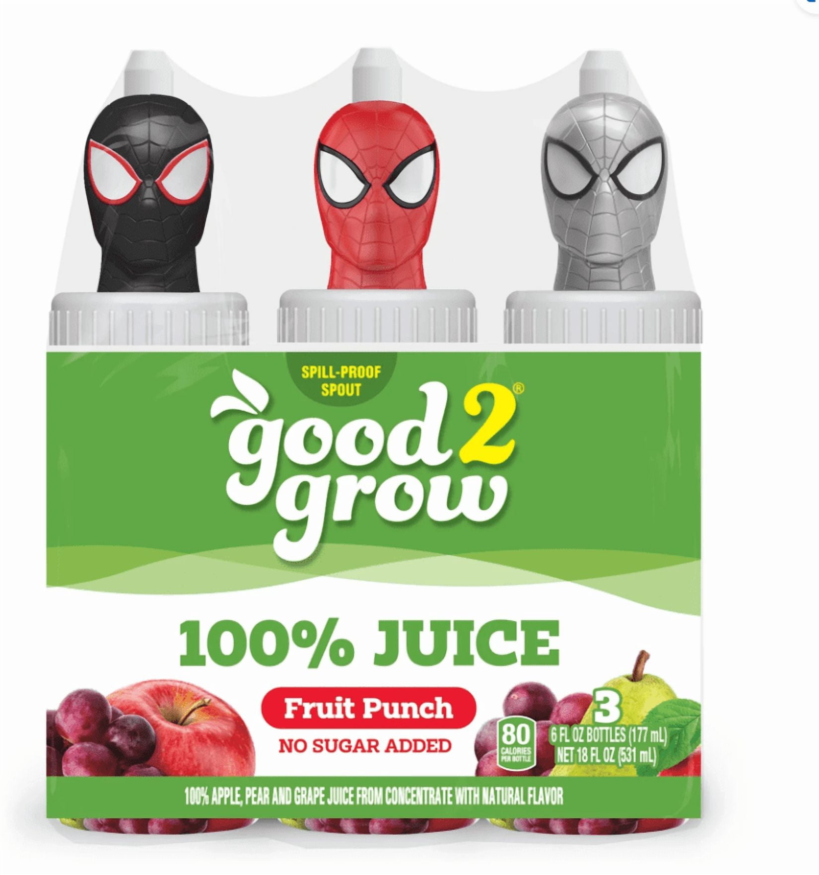 (4 pack) good2grow 6oz 100% Fruit Punch Juice 3 pack (Character Tops Vary)
