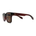 thumbnail image 3 of Hipster Retro Vintage Style Fashion Rectangle Horn Rim Sunglasses All Brown, 3 of 4
