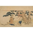 thumbnail image 2 of Katsukawa Shunsen 18x13 Gold Ornate Wood Frame and Double Matted Museum Art Print Titled - The Feather Robe (Hagoromo) (1804-1818), 2 of 4