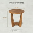 thumbnail image 6 of COZAYH Modern Rustic Farmhouse Stability Medium Density Fiberboard Circle End Table, Brown, 6 of 7