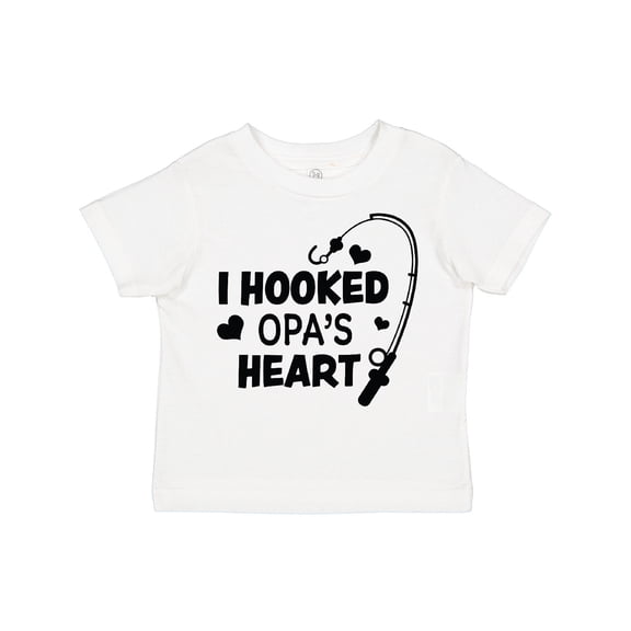 Inktastic I Hooked Opa's Heart with Fishing Rod Boys or Girls Toddler T-Shirt