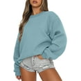 thumbnail image 1 of Sweat-shirt à Manches Longues pour Femmes Casual Col Rond Pull à Capuche en Molleton, 1 of 6